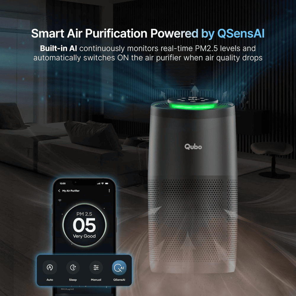 Qubo R700 Smart Room Air Purifier with HEPA 13 Filter (Black)