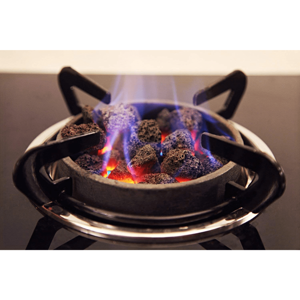 Sunshine Cooktop, 4BR METHI ANGEETHI PRO, 4 Burner 50 cm Manual Ignition Glass Top Brass Burner 1 Lava Rocks Medium + 1 Small +1 High Flame Gas Stove (Black)