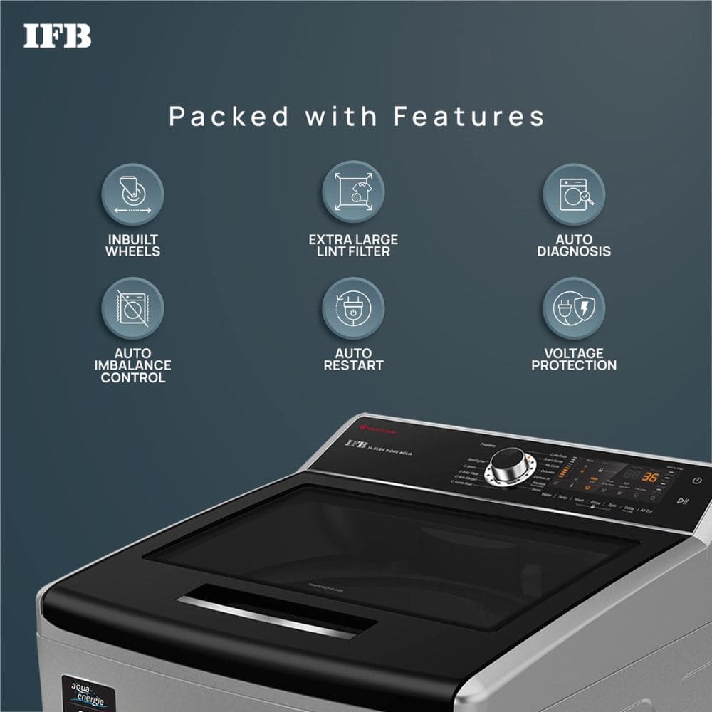 IFB 10 Kg 5 star Fully-Automatic Top Load Washing Machine (TL-S4BLS 10.0KG AQUA, Silver)