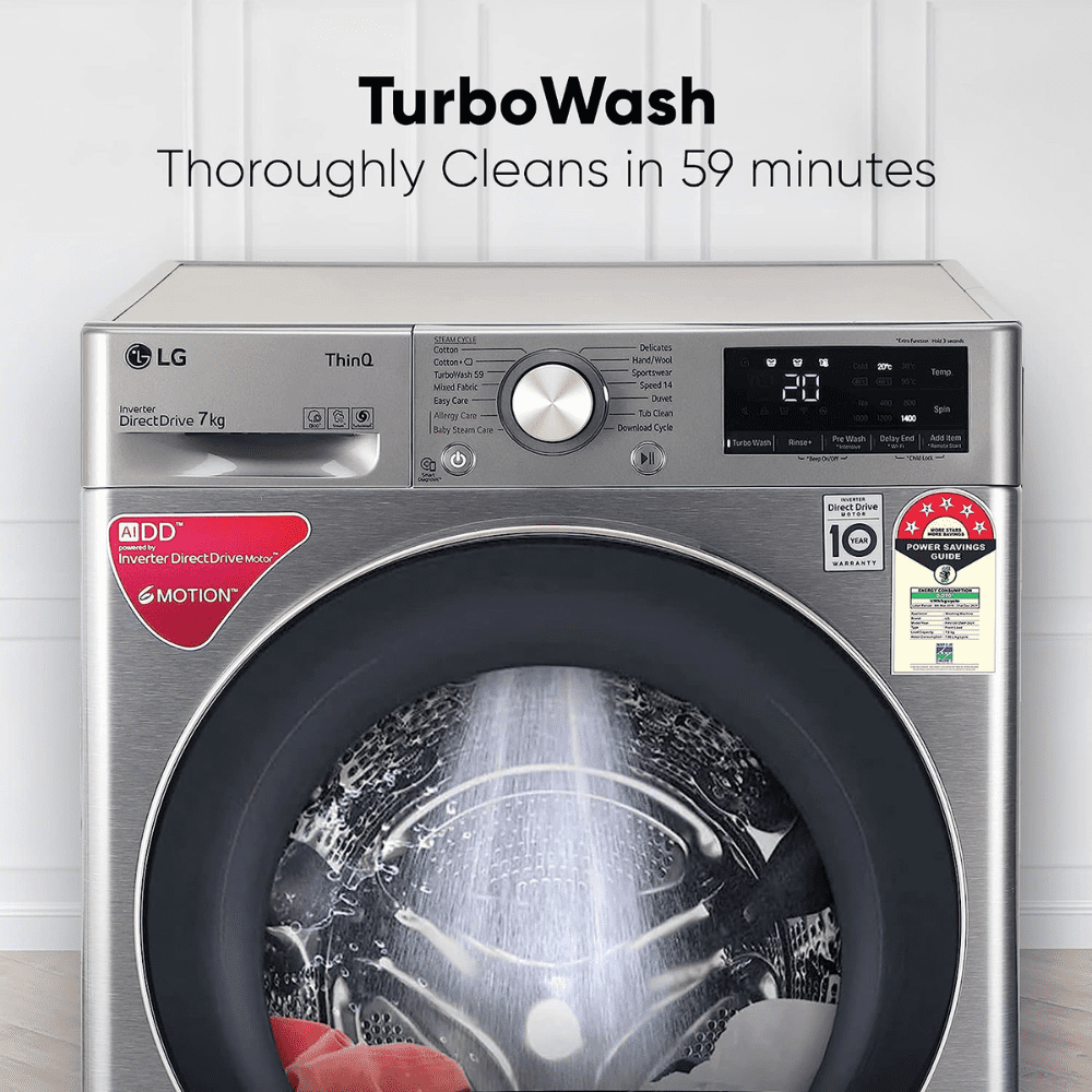 LG 7 Kg 5 Star Fully-Automatic Top Load Washing Machine (FHV1207Z2M, Silver)