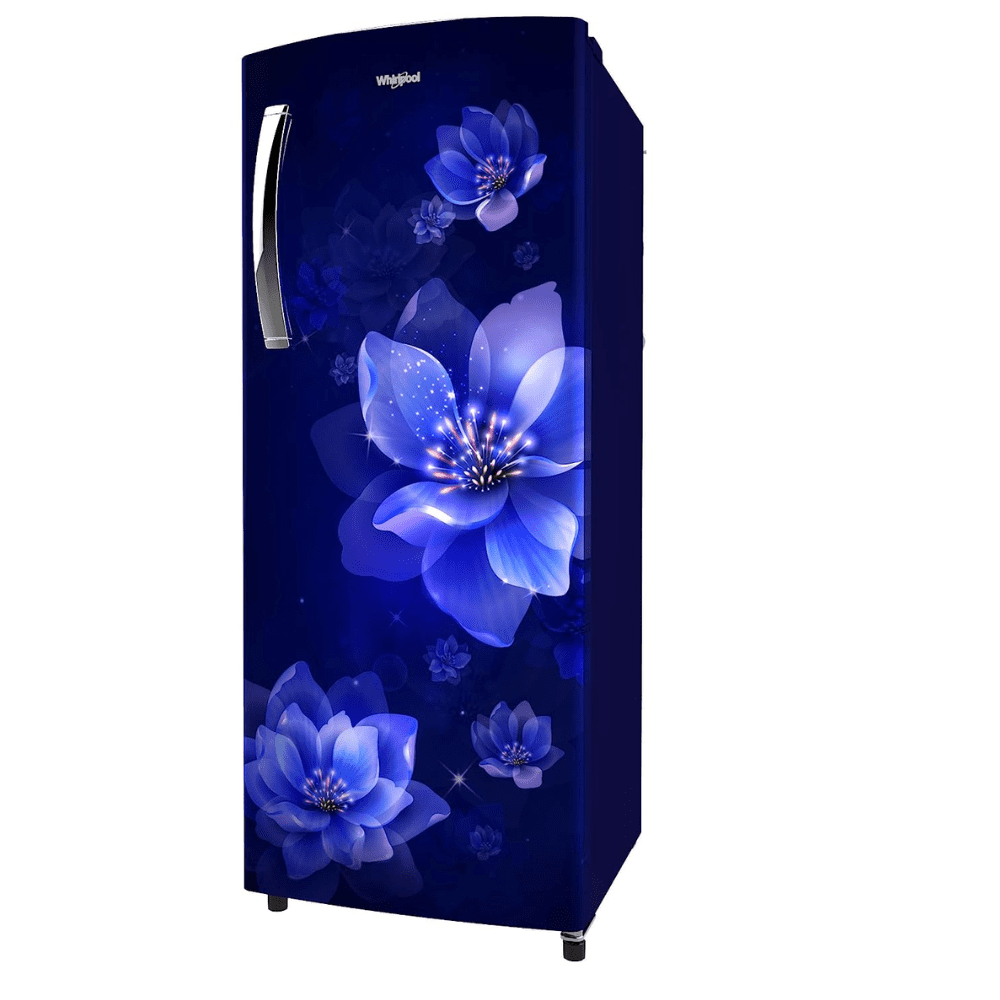 Whirlpool 215 IMPC PRM 3S SAPPHIRE FLOWER RAIN-Z, 192 Ltrs 3 Star Inverter Direct Cool Single Door Refrigerator, Sapphire Flower Blue
