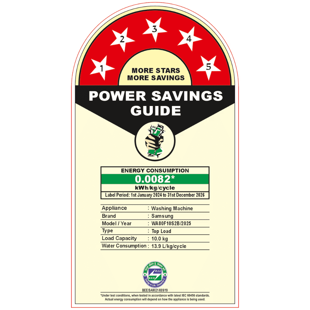 Samsung 10 Kg 5 Star Fully-Automatic Top Load Washing machine (WA80F10S2B,Black Caviar)