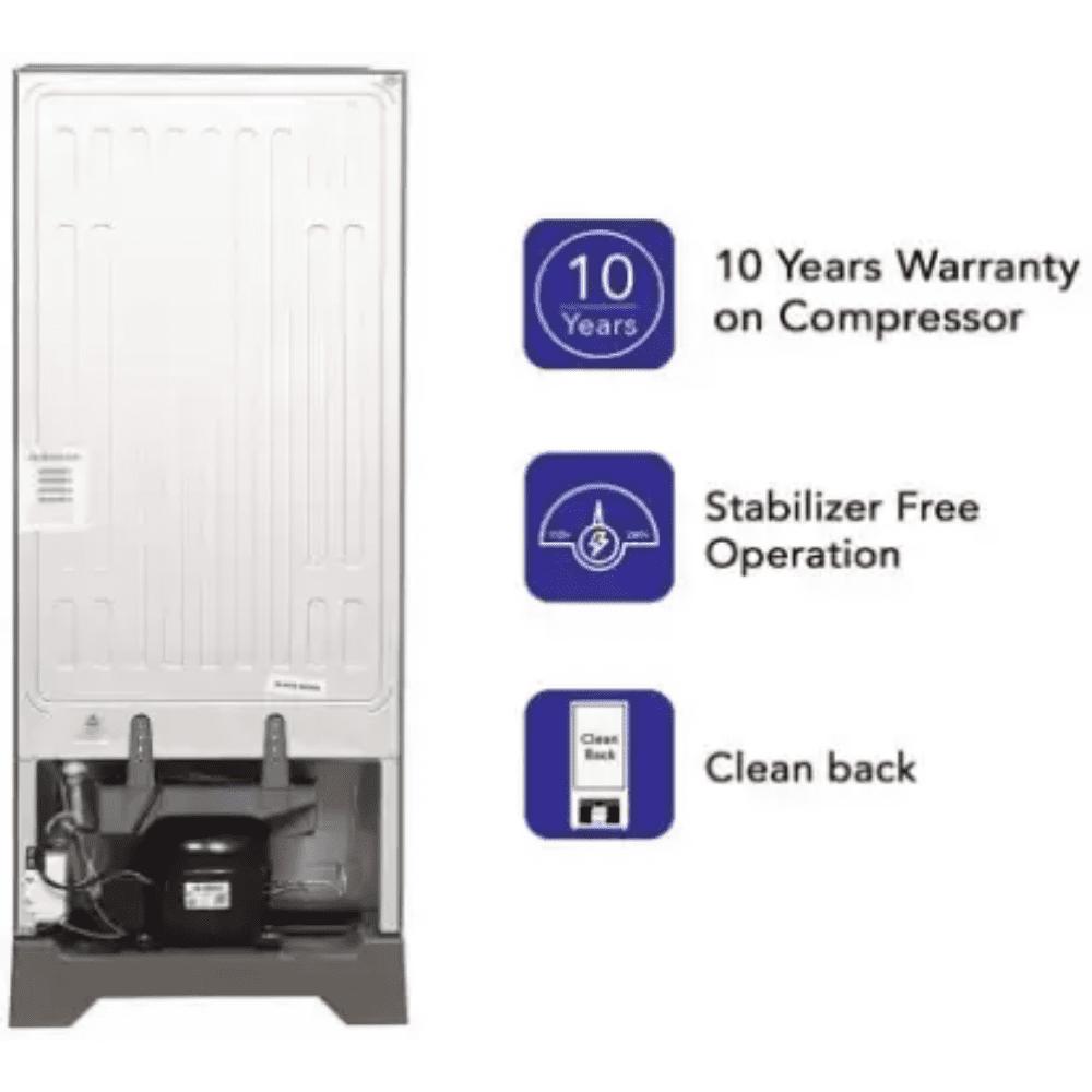 Haier 190 Ltrs 4 Star Inverter Direct Cool Single Door Refrigerator (HRD-2104PMG-P, Silver)