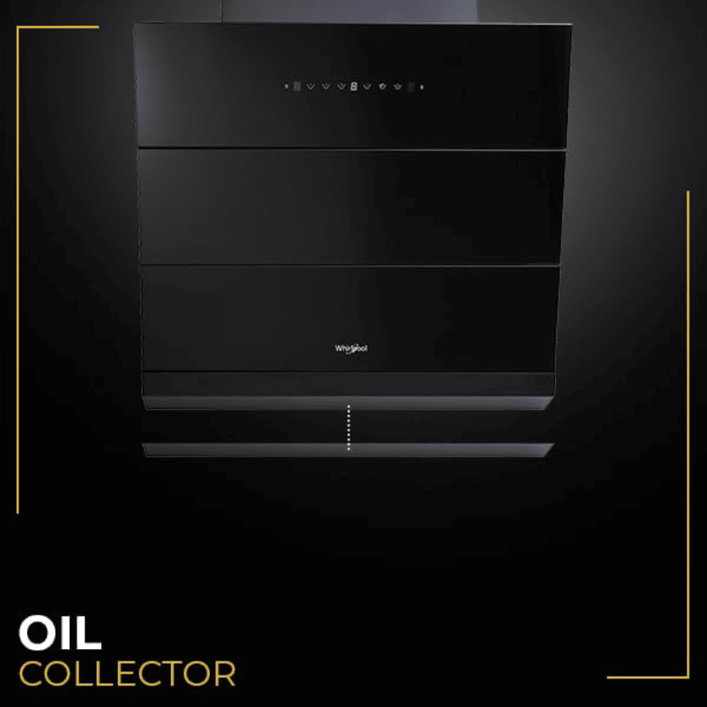 Whirlpool VFL PRO 602 HAC BK, 60 cm 1425 m3/hr Auto Clean Wall Mounted Chimney, Touch + Gesture Control with Filterless Technology (Black)