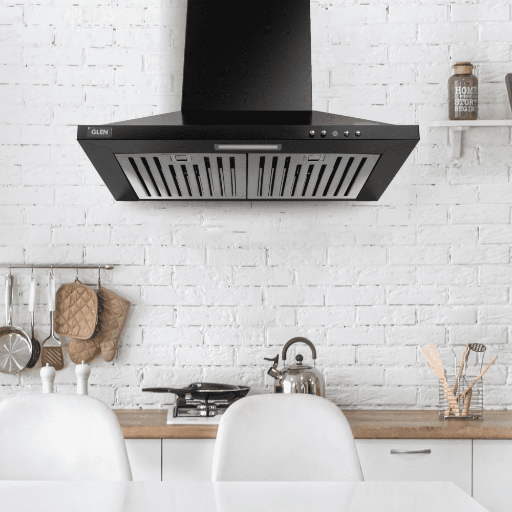 Glen 6050 IN BLK BF, 60 cm 1100 m3/hr Electric Kitchen Chimney with SS Baffle filters (Black)
