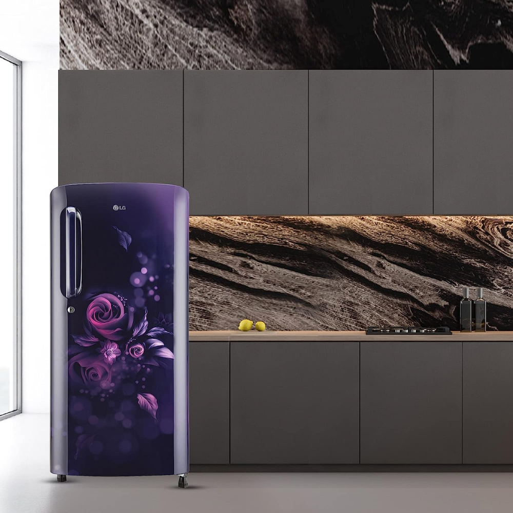 LG 185 Ltrs 3 Star Inverter Direct Cool Single Door Refrigerator (GL-B201ABED, Blue Euphoria)