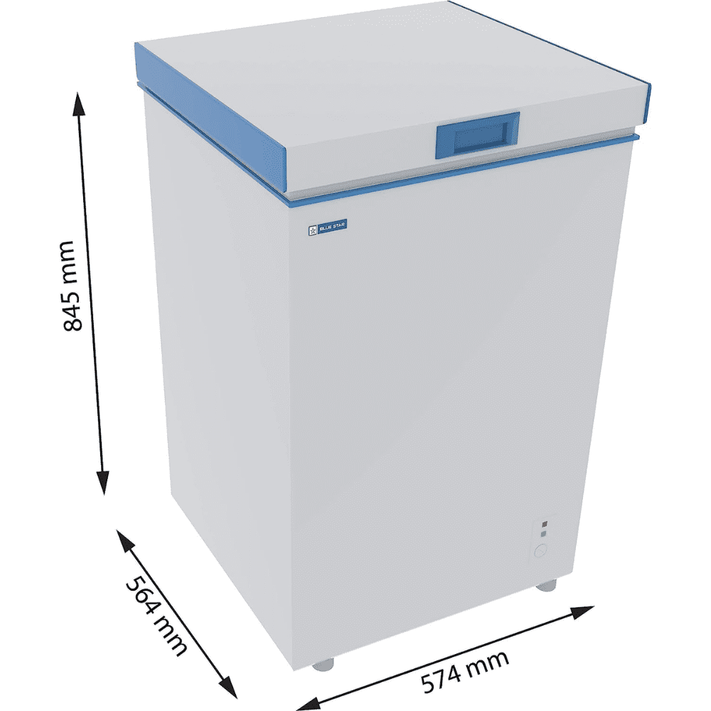 Blue Star CHFSD100DHSW, 95 Ltrs Single Door Deep Freezer, White