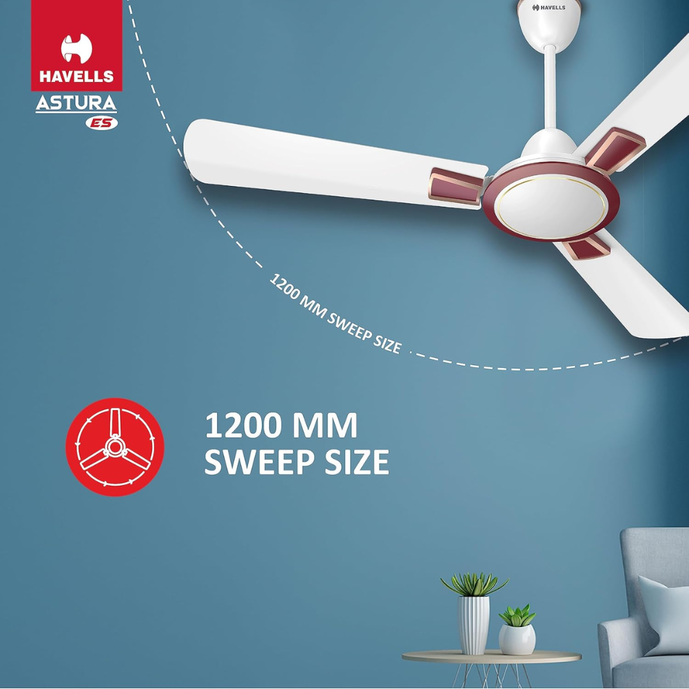 Havells Astura ES, 1200mm 3 Blade 1 Star Rated Semi-Decorative Ceiling Fan