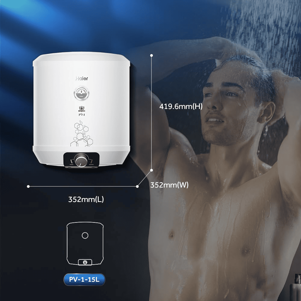 Haier 15 Ltrs Storage 5 Star, Wall Mounting Water Heater Geyser (Precis Pro 15L, White)