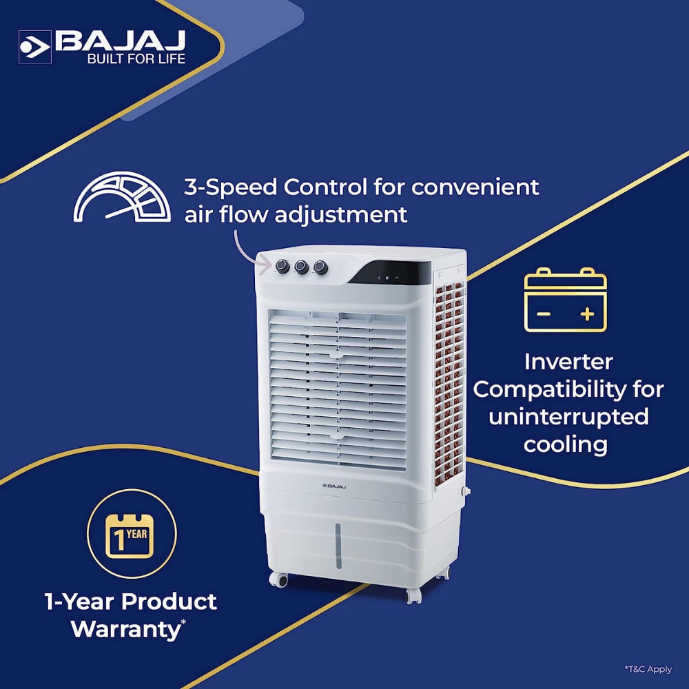 Bajaj DMH65 Neo, 65 Ltrs Portable Desert Air Cooler