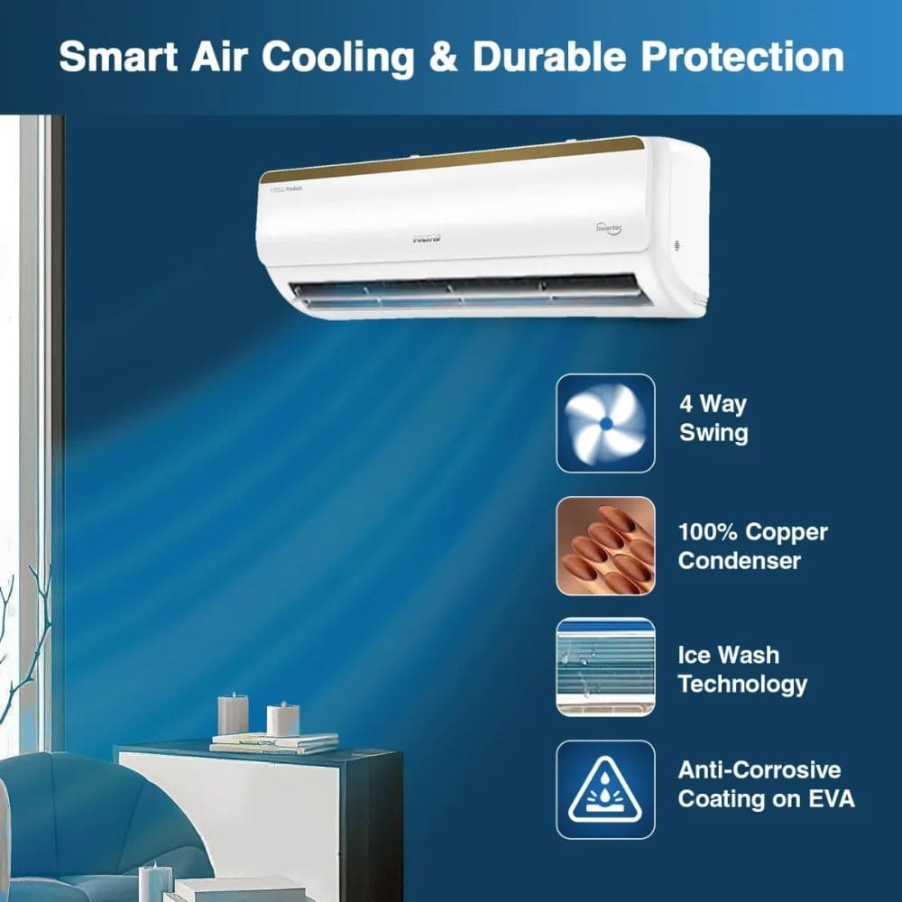 Voltas 1.5 Ton 5 star Inverter Split  Air Conditioner (185INV Vertis Elite Gold)