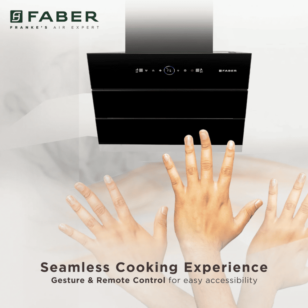 Faber COMET BLDC FL HC, 60 cm 1500 m3/hr Heat Auto Clean Wall Mounted Curved Glass Kitchen Chimney (Black)