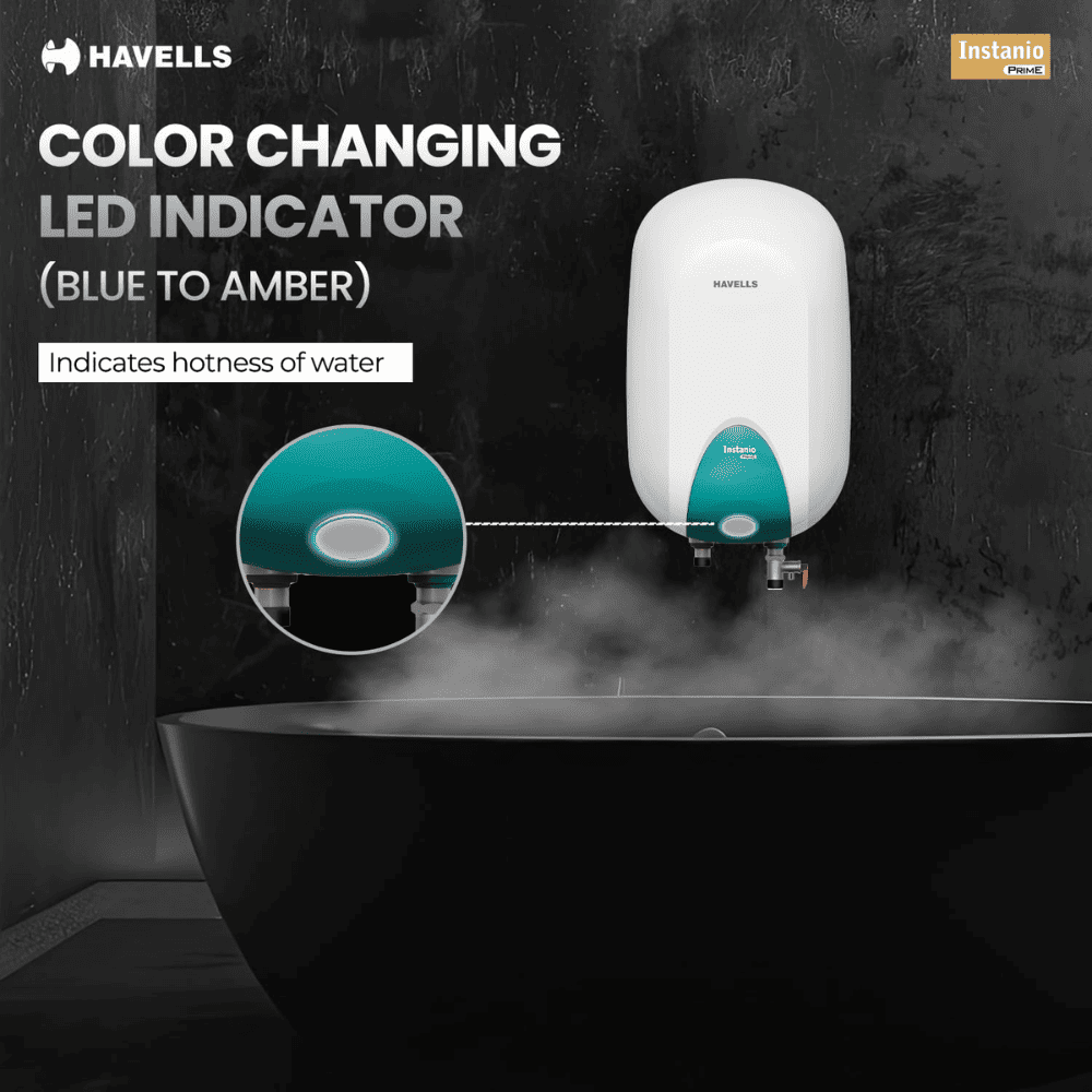 Havells 3 Ltrs Instant Water Heater Water Heater Geyser (INSTANIO PRIME3L 3KW HD, White)