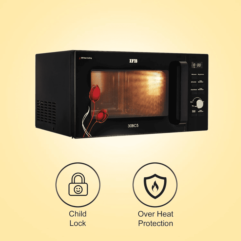 IFB 30 Ltrs Convection Microwave Oven with Oil Free Cooking with Starter Kit (30BC5,Black)