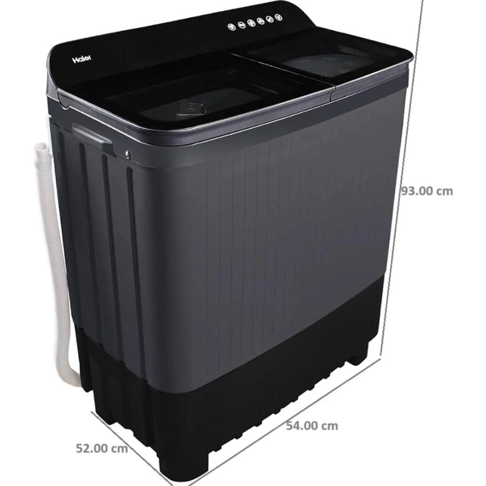 Haier 8.5 Kg 5 Star Semi-Automatic Top Load Washing machine (HTW85-186BBK,Black)