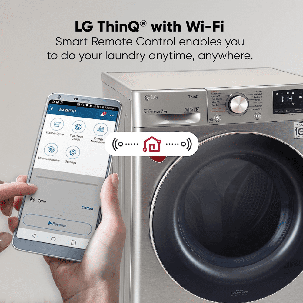 LG 7 Kg 5 Star Fully-Automatic Top Load Washing Machine (FHV1207Z2M, Silver)