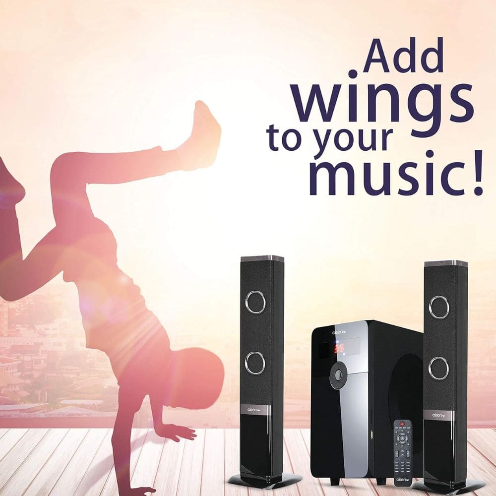 Aisen 65 Watts Home Theatre Bluetooth RMS Tower Speaker (A65UFB203, Black)