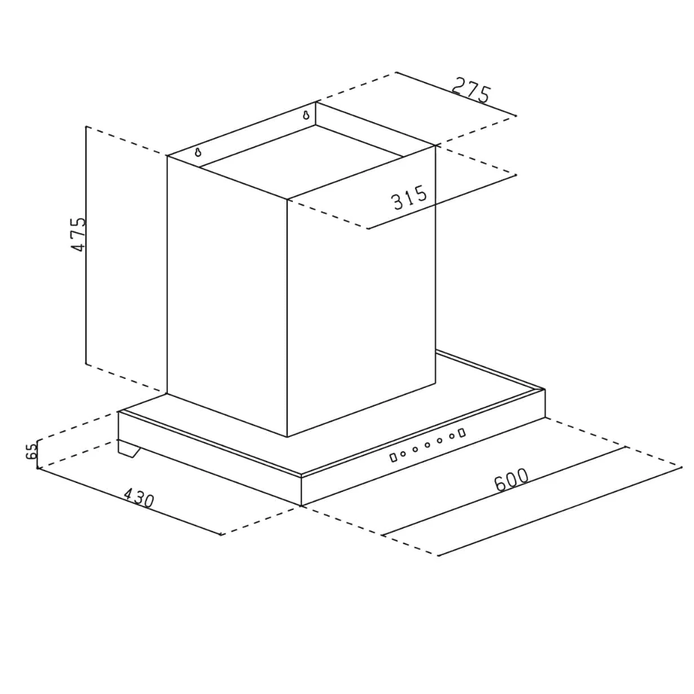 Glen 6052 DI BL ACL, 60 cm 1200 m3/hr Auto Clean Filter less Kitchen Chimney (Black)
