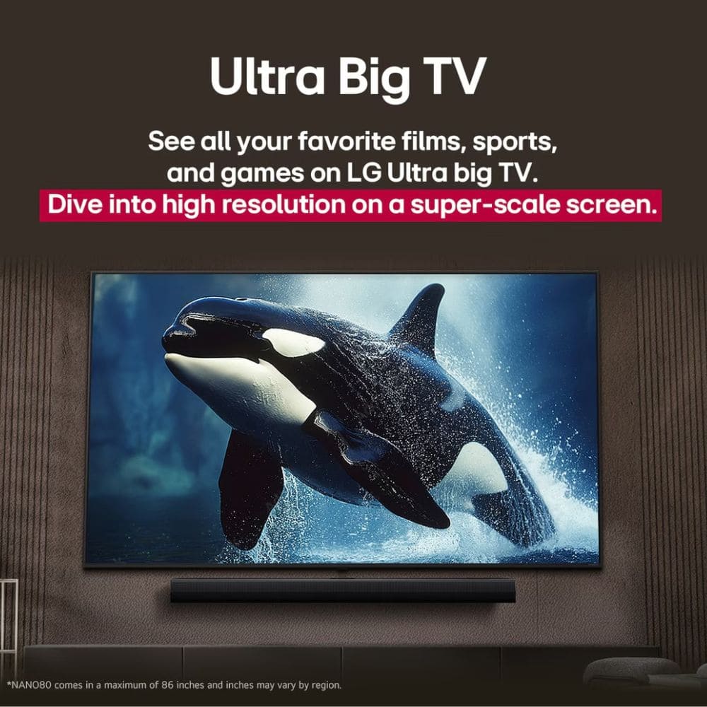 LG 55NANO83A6A, 55 Inches, 4K Ultra HD Smart NanoCell TV, Black