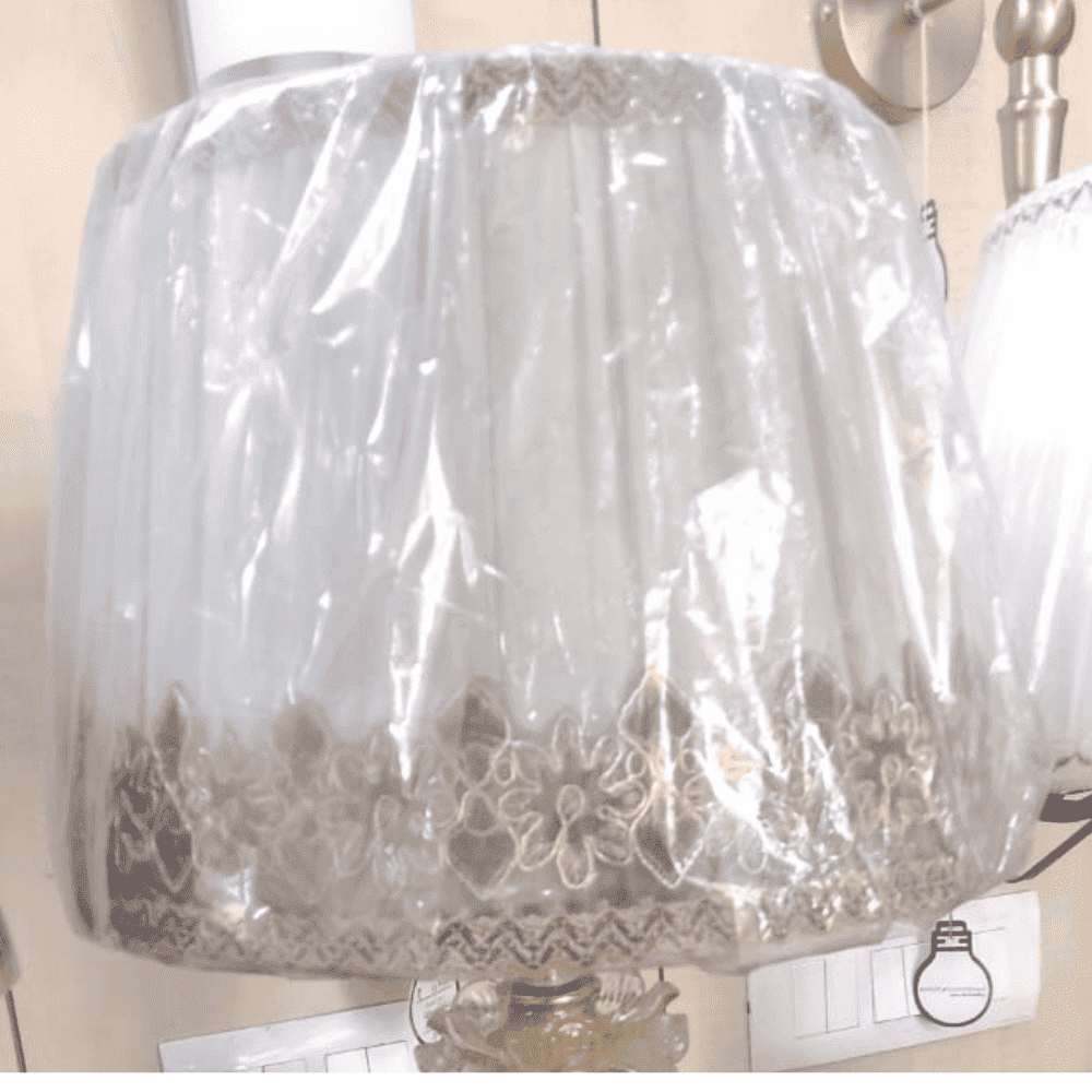 Table Lamp Cotton Fabric Shade Bedside and Night Light (White)