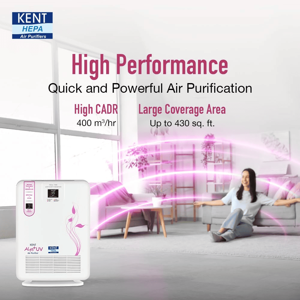 Kent Alps+UV H13 HEPA & Activated Carbon Filters Air Purifier