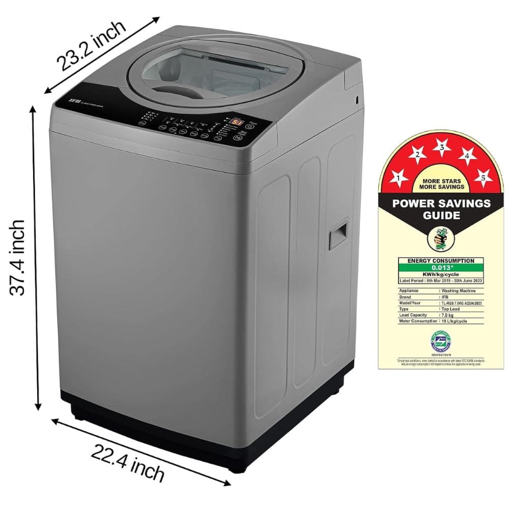 IFB 7 Kg 5 star Fully-Automatic Top Load Washing Machine Appliance (TL-RGS 7.0KG AQUA)