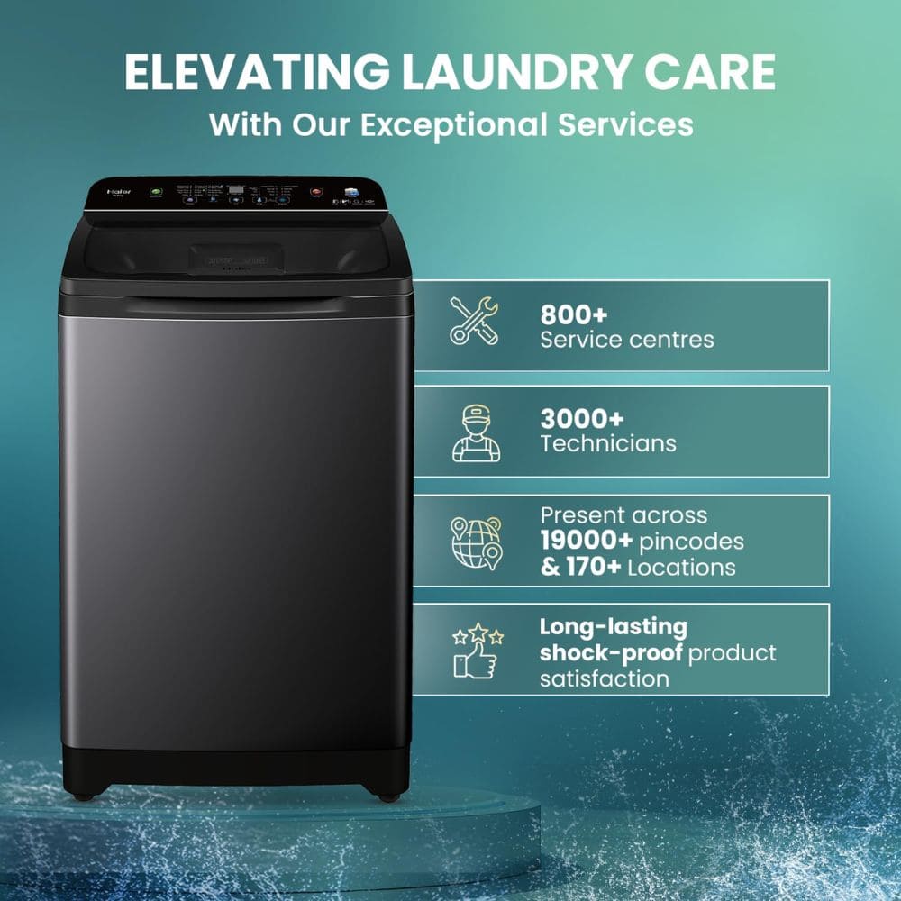 Haier 10.5 Kg 5 Star Fully-Automatic Top Load Washing machine (HWM105-H688BK,Black)