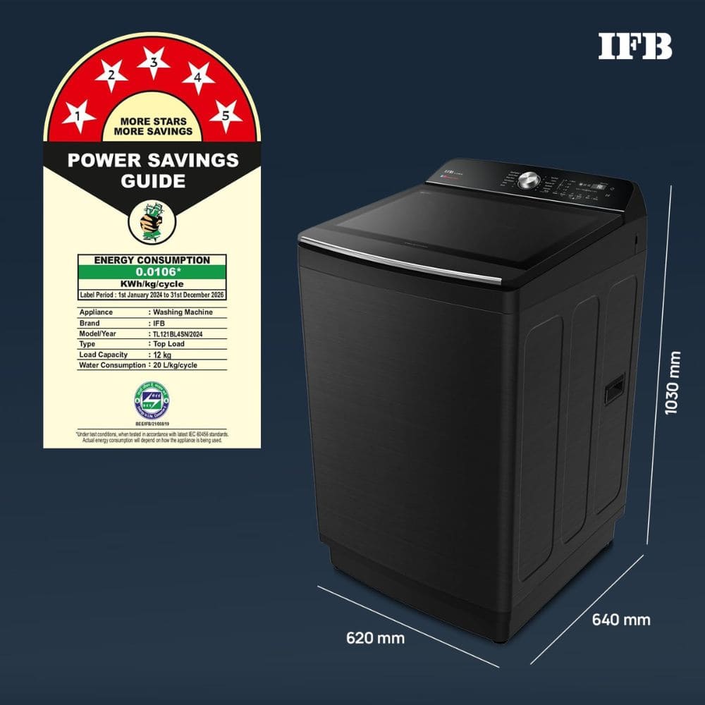 IFB 12 Kg 5 star Fully-Automatic Top Load Washing Machine (TL121BL4SN)