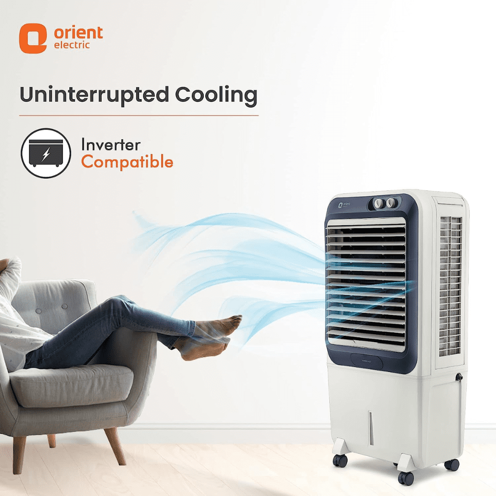 Orient 70 Ltrs Electric Knight Desert Air Cooler (CD7003H, White & Grey)