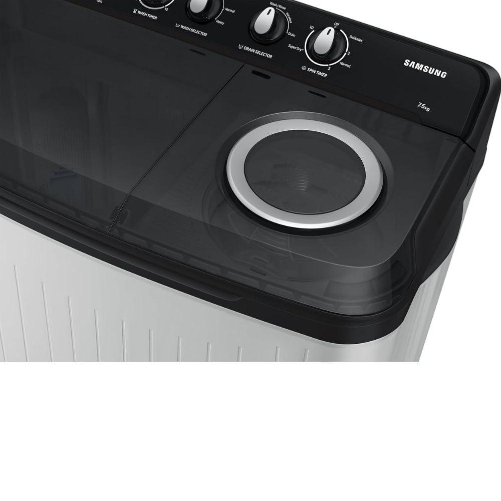 Samsung 7.5 Kg 5 Star, Semi Automatic Top Load Washing Machine (WT75C3200GG, Black &White)