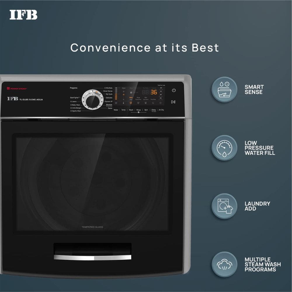 IFB 10 Kg 5 star Fully-Automatic Top Load Washing Machine (TL-S4BLS 10.0KG AQUA, Silver)