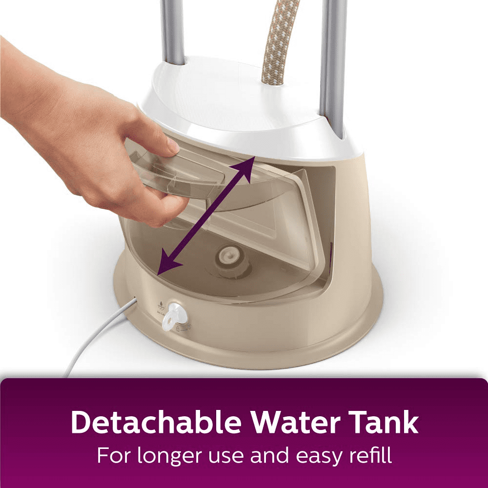 Philips GC523/60, 1600 Watt Standing Garment Steamer Double Pole (White & Gold)