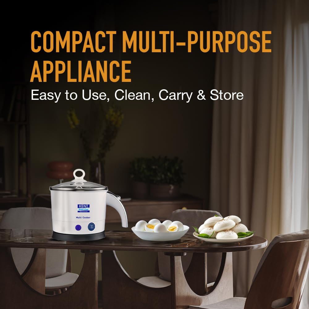 Kent 16114, 800 Watts 1.2 Litres Stainless Steel Kettle Multicooker