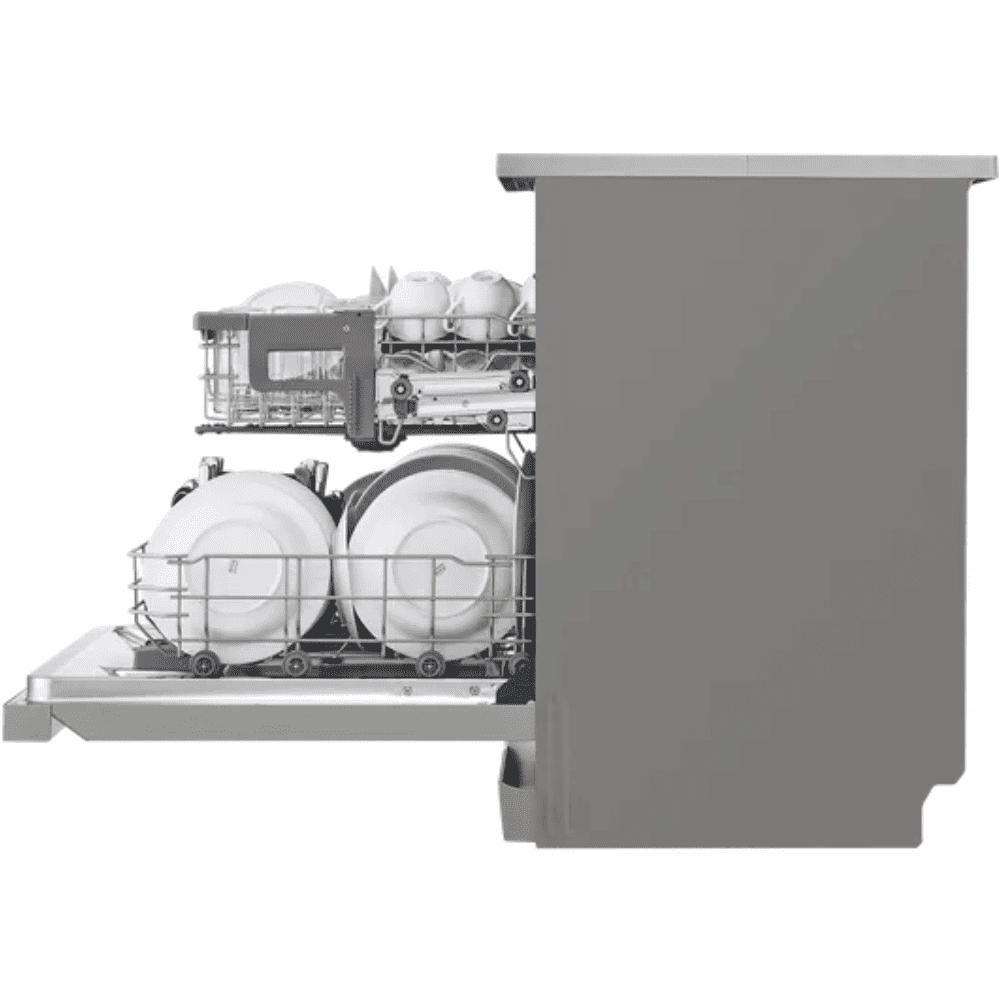 LG 14 Place Settings Free Standing Dishwasher with Inverter Direct Drive ( DFB532FP, Silver)