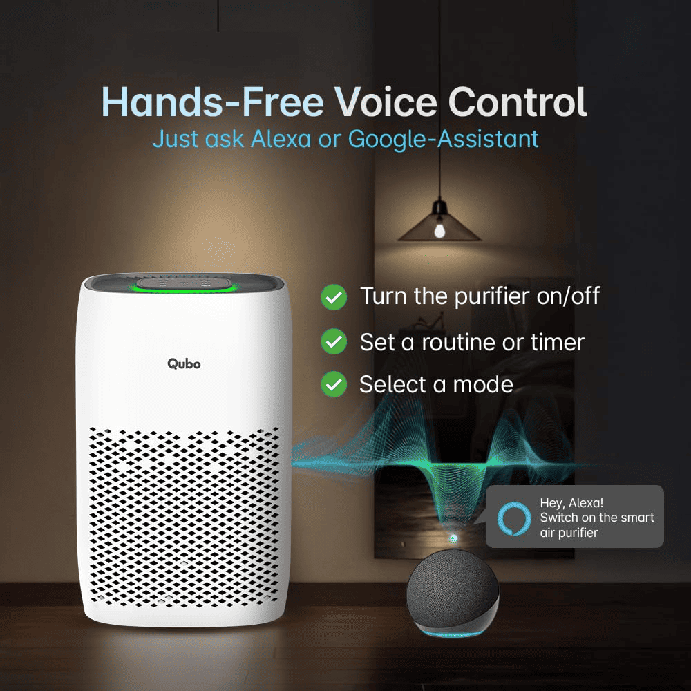Qubo Q200 Smart Room Air Purifier with HEPA 13 Filter (200 Sqft, White)