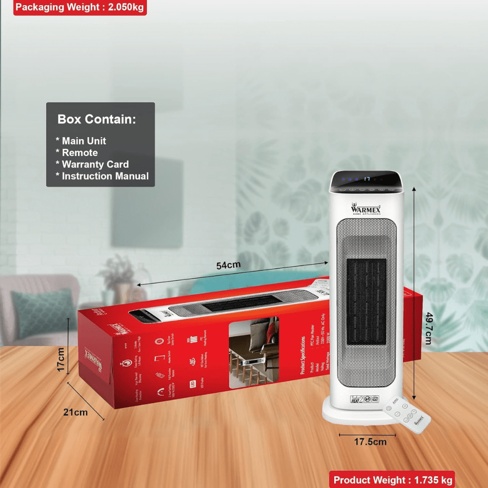 Warmex  2000 Watts Room Heater with Touch Control Digital Display (ARDOUR White)