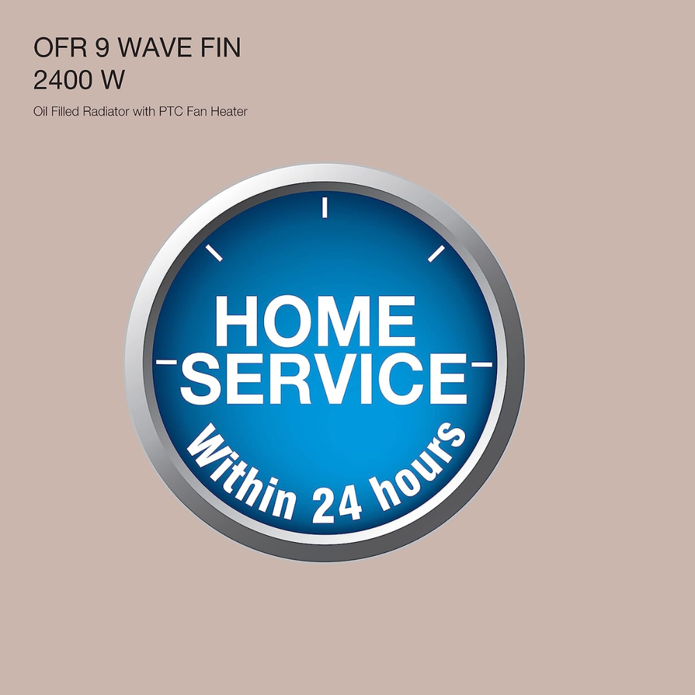 Havells 9 Wave Fins, 2400 Watts Oil Filled Radiators Room Heater with PTC Fan (OFR9F, Beige)