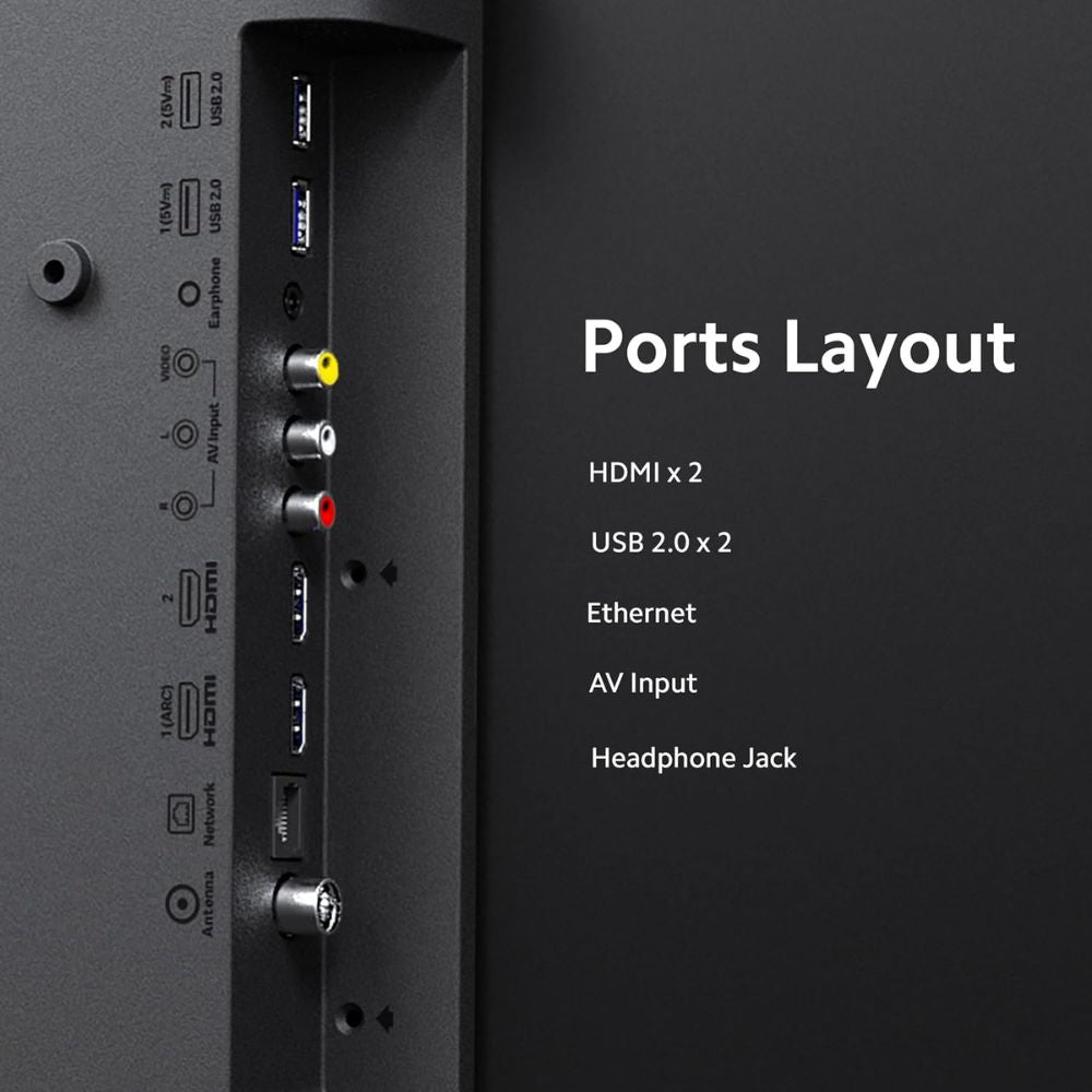 MI Xiaomi 80cm  L32M8-5AIN, 32 Inches HD Ready Smart LED TV, Black