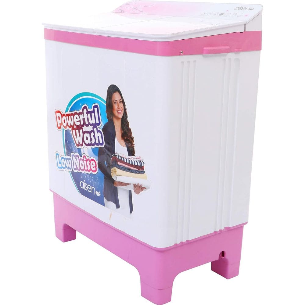 Aisen 8.5 Kg 5 Star Semi-Automatic Top Load Washing machine (A85SWT805,White & Pink)