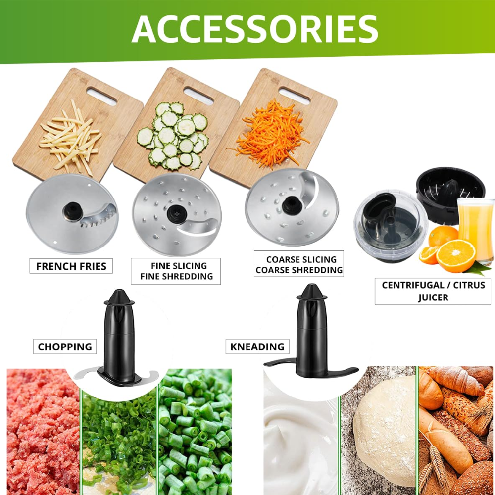 Inalsa Master, 1000 Food Processor for Kitchen with Blender Dry Grinding, Chutney Jar (Black)