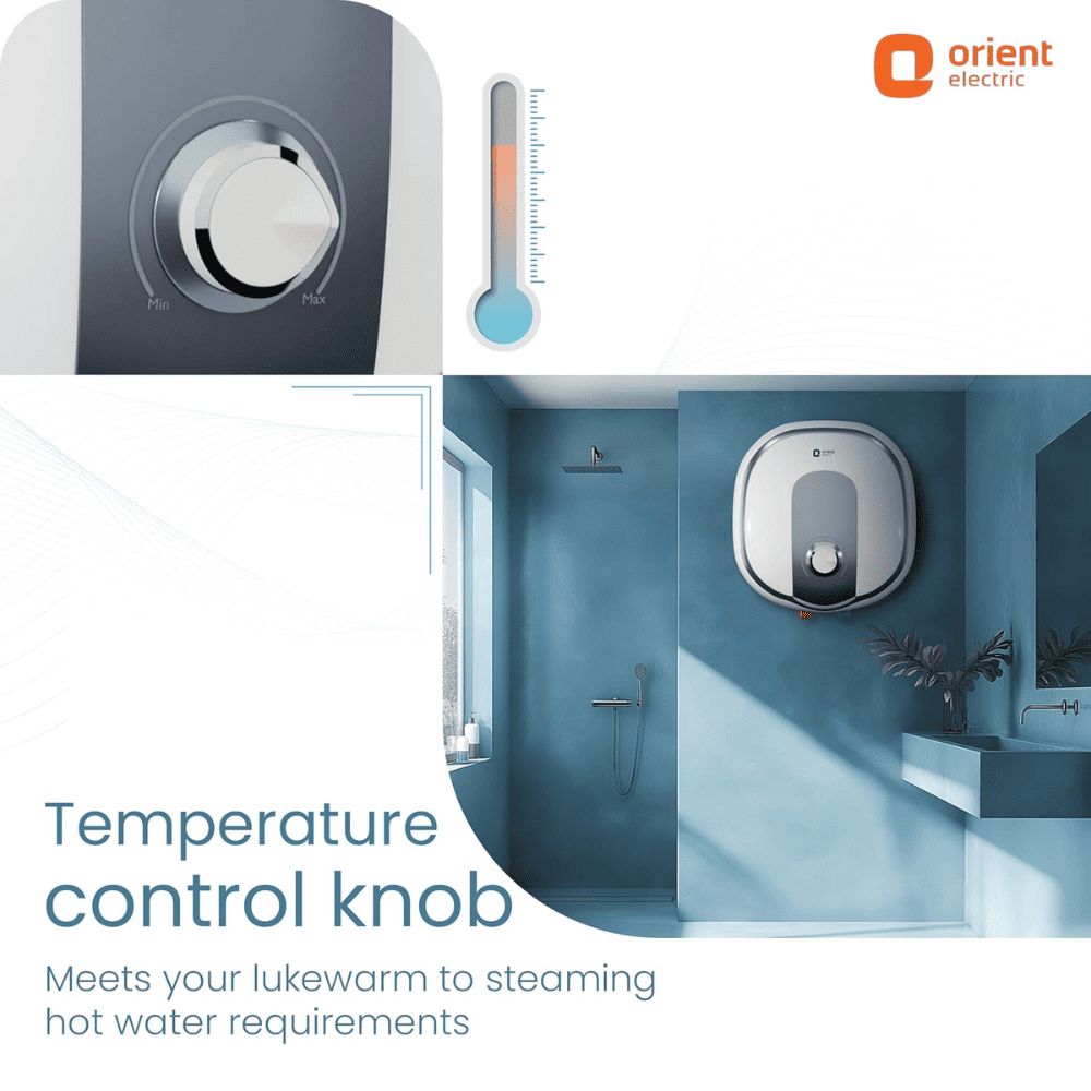 Orient 25 Ltrs Storage 5 Star, Wall Mounting Water Heater Geyser (Aquator +25L, White)