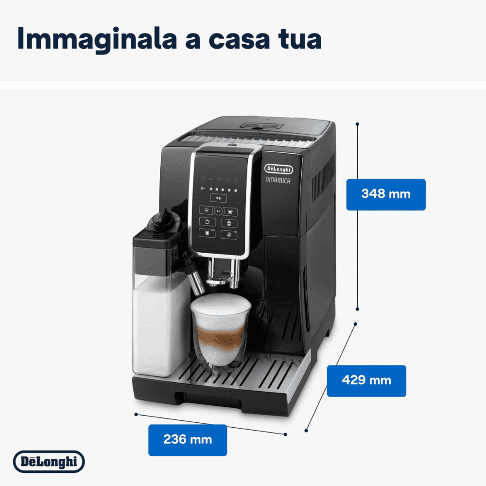 Delonghi ECAM350.55B, Dinamica Super Automatic Espresso Cappuccino Coffee Machine, Black