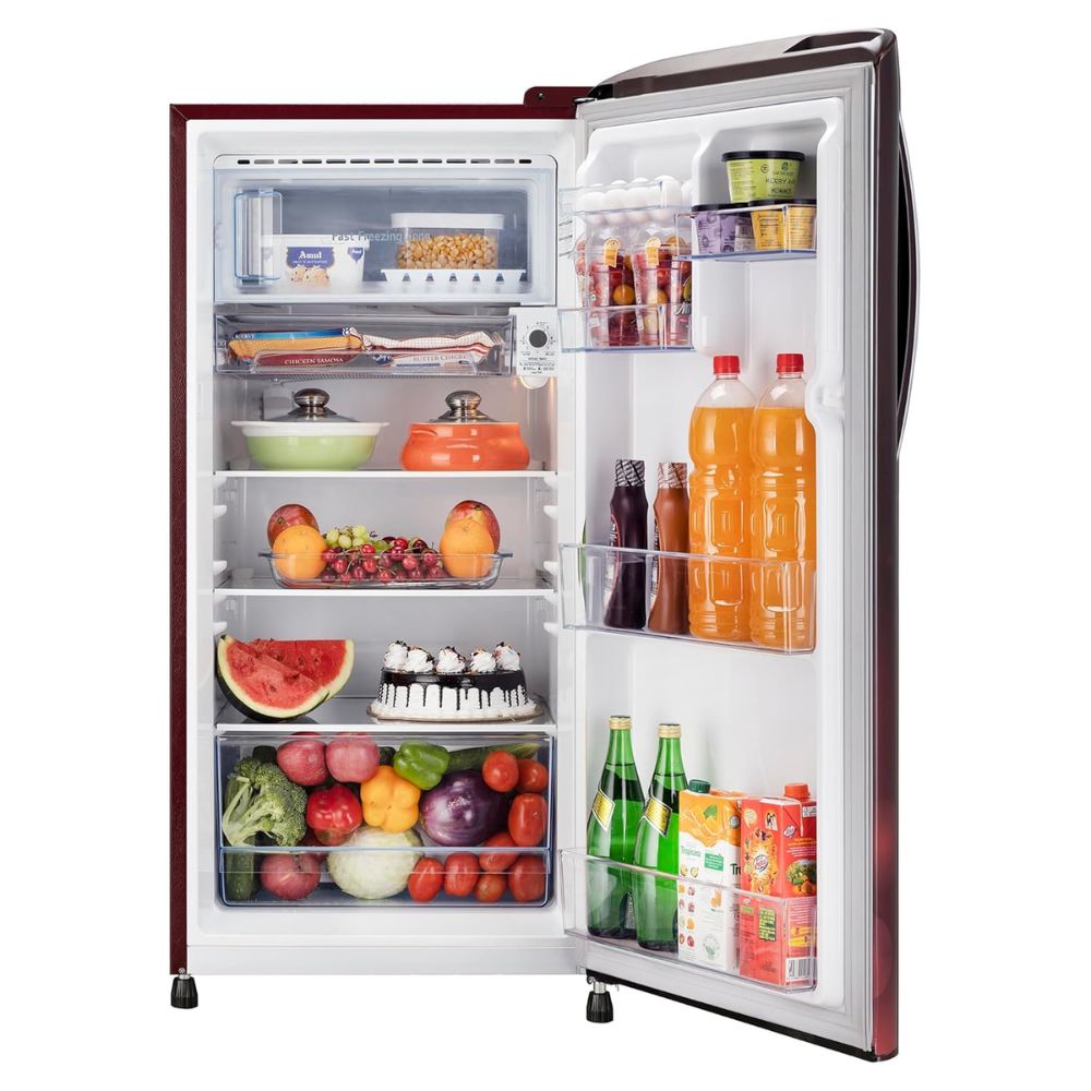 LG 204 Ltrs 3 Star Direct Cool Single Door Refrigerator (GL-B211HSCY, Wine)