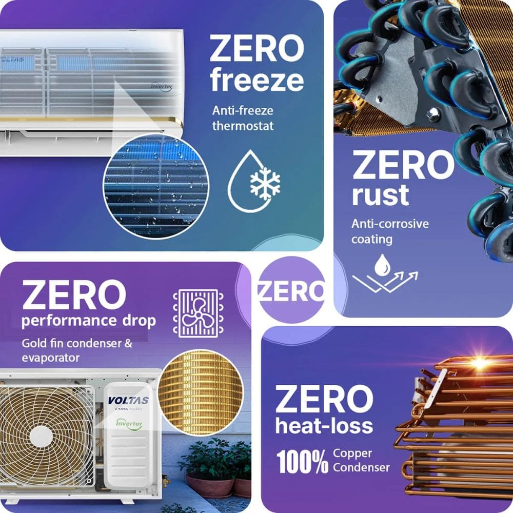 Voltas 1.5 Ton 3 Star Inverter Split Air Conditioner (SAC 183V VERTIS ZEPHYR GOLD)
