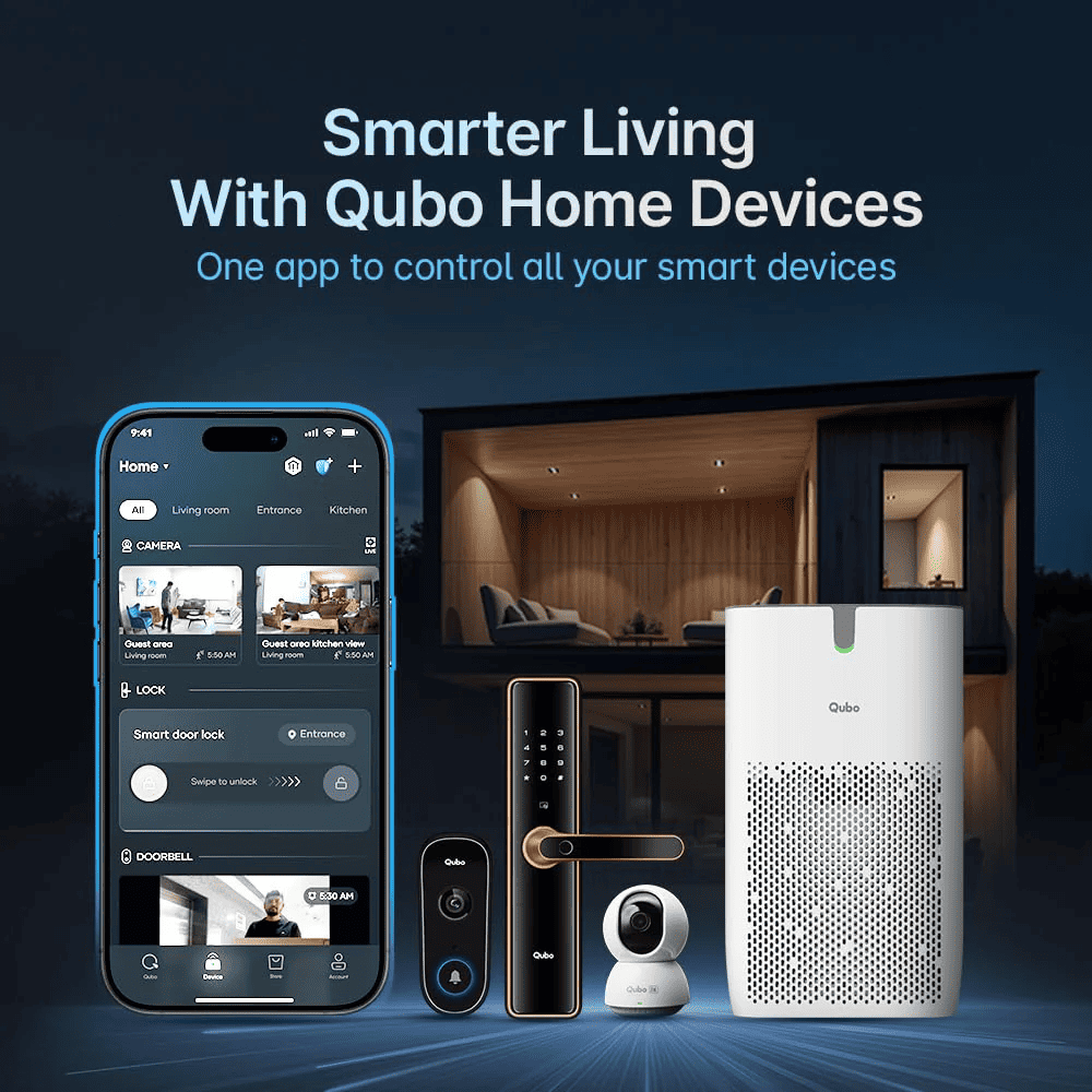 Qubo Q400 Smart Room Air Purifier with HEPA 13 Filter (400 Sqft,White)