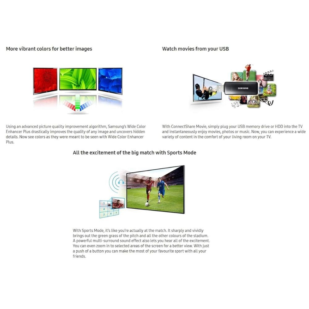 Samsung UA32T4340BKXXL, 32 Inches, HD Smart LED TV, Glossy Black