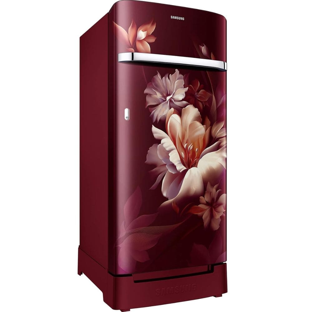 Samsung RR21C2H25RZ, 189 Ltrs Direct Cool Single Door Refrigerator, Midnight Blossom Red