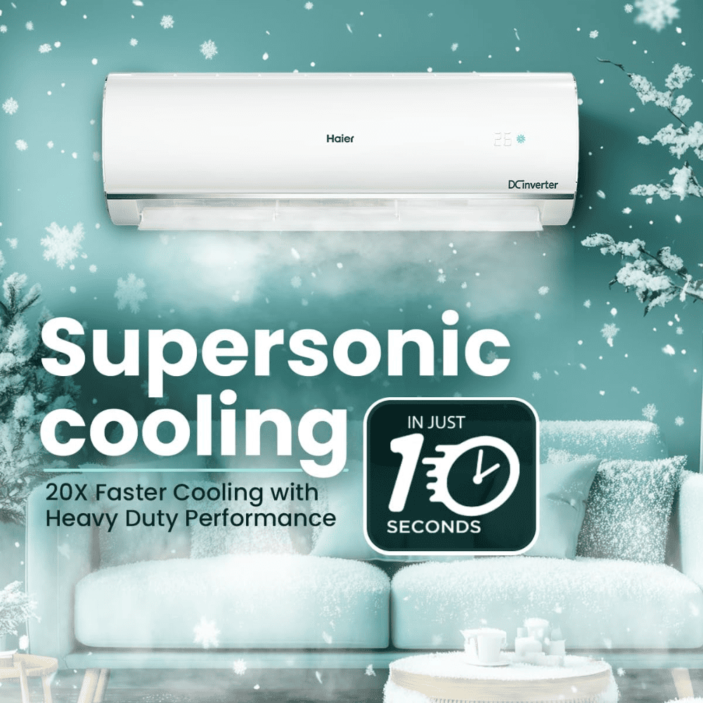 Haier 2.0 Ton 3 Star Hexa Inverter Split Air Conditioner (Wi-Fi, 4-Way,HSU24K/HS24K-PYAIR3BN)