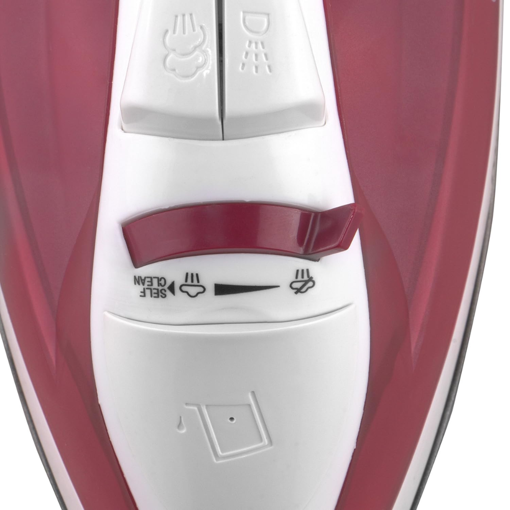 Morphy Richards Plastic Glide, 1250 Watts Steam Iron with Steam Burst, Non-Stick Coated Soleplate (White & Red)
