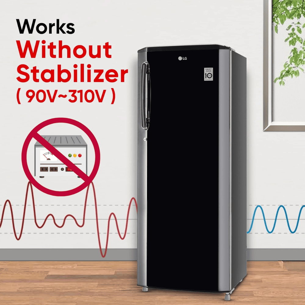 LG 261 Ltrs 3 Star, Inverter Direct Cool, Single Door Refrigerator (GL-B281BESX)